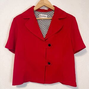 Vintage Cropped Red Short Sleeve Blazer Size 12